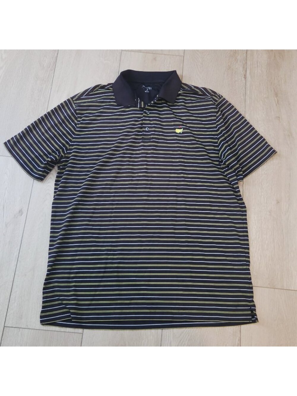 Masters Tech Masters Black Yellow Stretch Performance Golf Polo Shirt Mens XL